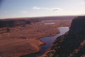 Picture this coulee brim full of fast moving water.