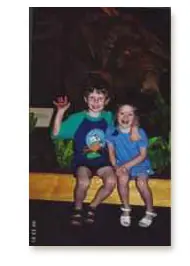 Cameron and MacKenzie at the Dinosaur Museum, Alberta