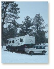 Camped in snow